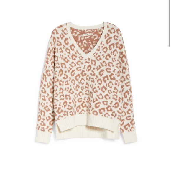 13. UGG Ugg Cecilia V-neck Sweater Snow Leopard - Picture 3 of 16